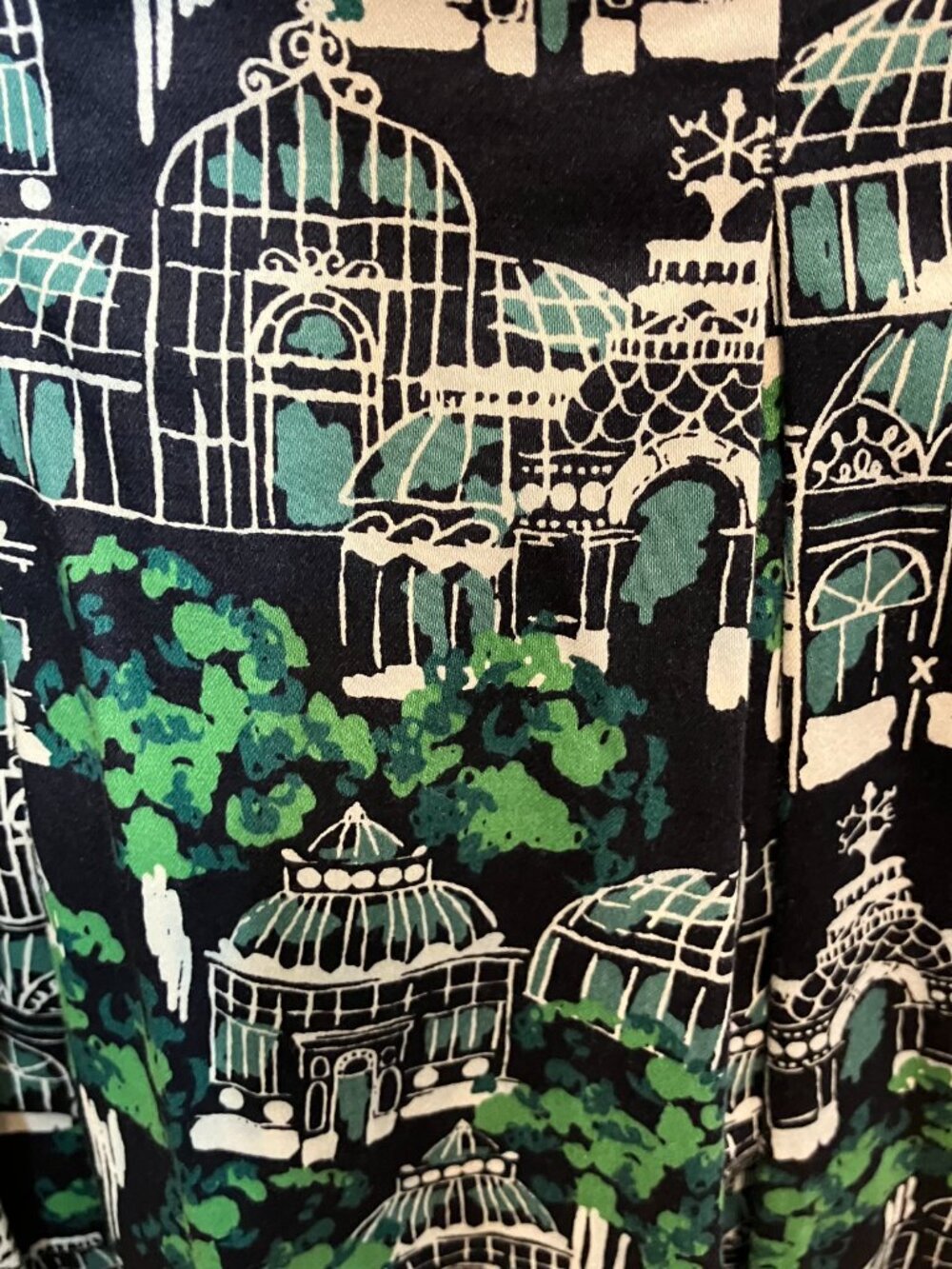 Boden Blue/Green/White Cotton Lined Skirt Size 6R - Picture 7 of 7